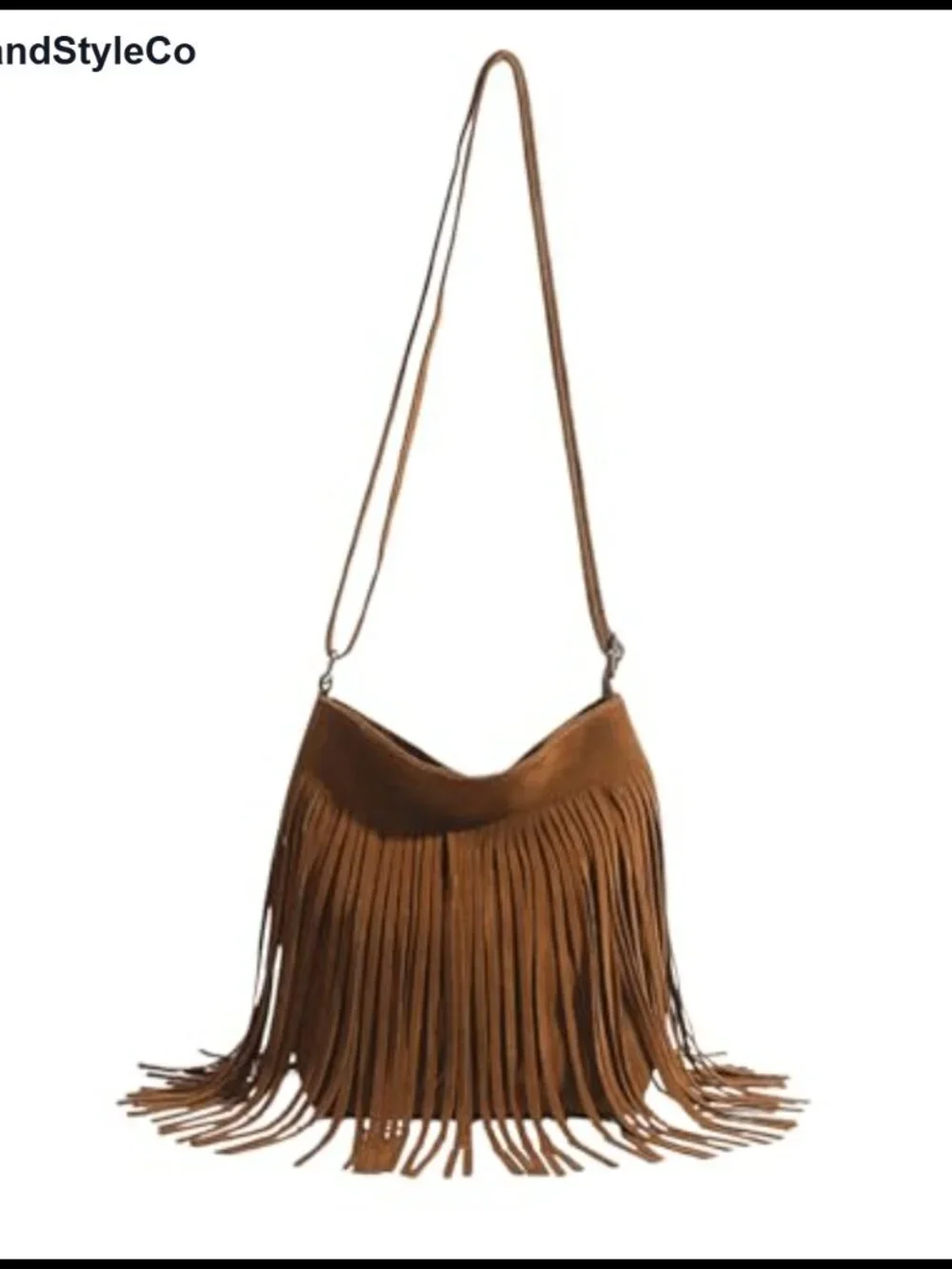 Faux Leather Fringe Crossbody Bag Adjustable Strap Hobo Purse